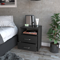 Oklahoma Nightstand,Two Drawers, One Shelf
