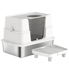Cat Litter Box ,Top And Side Entry Enclosed Litter Box With Flip Top