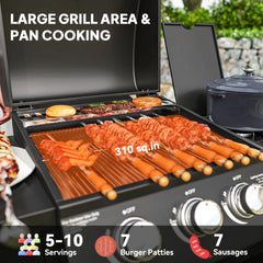 Barbecue Grill Gas Grill with Side Burner