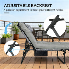Outdoor Sun Lounger,Folding Chaise Lounge Chair