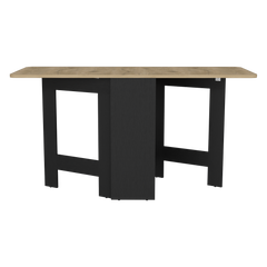 Folding Table with Expandable Design in 3 Forms, Black / Macadamia