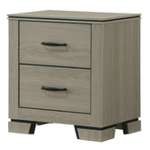 Modern Sleek Design Two Drawers Nightstand 1pc Gray Finish Wooden Bedroom Furniture Bedside Cabinet