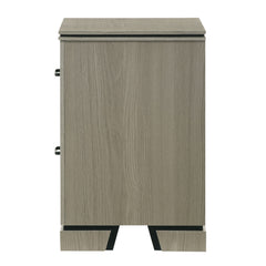 Modern Sleek Design Two Drawers Nightstand 1pc Gray Finish Wooden Bedroom Furniture Bedside Cabinet