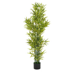 5' Artificial Bamboo with Black Plastic Pot, Set of 2