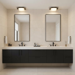 8 inch Square Black Integrated LED Flush Mount