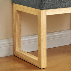 Shoe-changing bench, a shoe-changing bench with a wooden frame and a soft cushioned seat, can be placed freely and is suitable for small spaces without taking up much space -Dark Gray