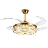 48" Ceiling Fan With Retractable Blades, Indoor Ceiling Fan With Light with Remote Control, Noiseless Reversible Motor, 6 Speed ,3 for Patio Living Room, Bedroom, Office,Indoor