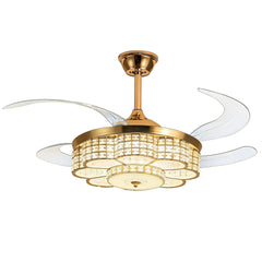 48" Ceiling Fan With Retractable Blades, Indoor Ceiling Fan With Light with Remote Control, Noiseless Reversible Motor, 6 Speed ,3 for Patio Living Room, Bedroom, Office,Indoor