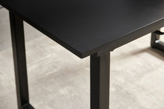 black color,Square Extendable Dining Table with metal leg,Modern Space Saving Kitchen Table for Living Room( 70.86" W x 31.5" D x 29.5" H)