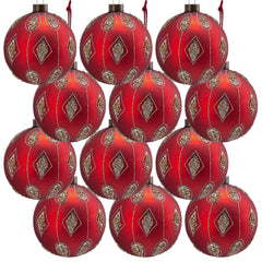 D3" Christmas Ball Ornaments, Glass Decorative Hanging Ball Christmas Tree Ornaments for Holiday Party Decorations, Set of 12