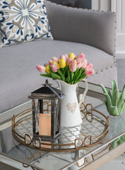 Set of 2 Menifee Lantern with Led Candle, Tall 5x5x11"