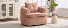 360° Swivel Sofa Chair Accent Barrel Chair 36.6" Swivel Round Chair with Dual-layer Cushion Design for Living Room, Bedroom, Office and Hotel, Pink
