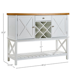 Bar cabinet Console Table with 2-Door Cabinet & 1 Drawers, Coffee Bar, Wine rack,Entryway Table with Storage Shelf, Sofa Tables Buffet Sideboard for Kitchen, Hallway, Dining, Living Room, White
