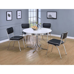 Marla White and Chrome 5-piece Dining Set