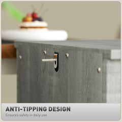 File Cabinet with 2 Drawers, Rustic Farmhouse Office Storage Cabinet,Light Gray