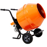5CUFT(150L) horizontal portable cement mixer,Wheel Barrow Portable Cement Concrete Mixer 110V-60HZ,orange color , CSA Certificated
