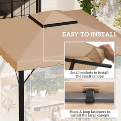 Outsunny 9.8' x 9.8' Gazebo Replacement Canopy, Gazebo Top Cover with Double Vented Roof for Garden Patio Outdoor (TOP ONLY), Khaki