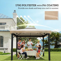 Outsunny 9.8' x 9.8' Gazebo Replacement Canopy, Gazebo Top Cover with Double Vented Roof for Garden Patio Outdoor (TOP ONLY), Khaki