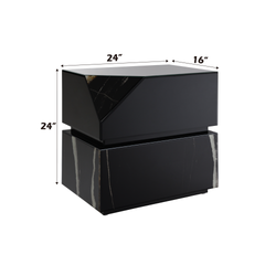 Drisana Black Mirrored Finish End Table