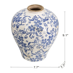 D7.7x9.1" Flower Vase with Round Design