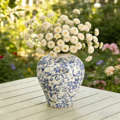 D7.7x9.1" Flower Vase with Round Design