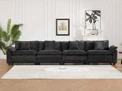 Wider Armrest 3 Seats (Ottoman is not included), Modern Sectional Couch, for Living Room Bedroom and Apartment, Comfy Double Layer Upholstered Seat Cushion, Breathable Chenille Fabric,Black,SW5044BK