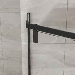 Goodyo Neo-Angle Frameless Shower Door 36 in.D x 36 in.W x 72 in.H Corner Shower Enclosure with Clear SGCC Tempered Glass Pivot Shower Door in Matte Black Finish