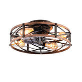 19'' Mounting Type Ceiling Fan ,Reversible Motor, DC Remote Control,6 Speed Ceiling Fan,Timing, for Living Room, Bedroom, or Dining Room--NOT Included Bulbs