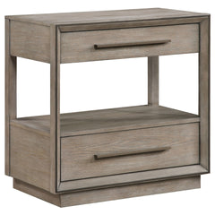 Prescott Taupe Oak 2-drawers Nightstand
