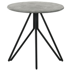 Hadi Cement and Gunmetal Round End Table