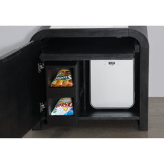 Beverly Black and White Nightstand with cooler and Speaker
