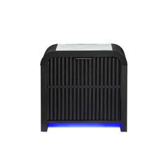 Beverly Black and White Nightstand with cooler and Speaker