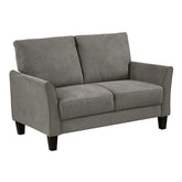 Modern Contemporary Upholstered Loveseat Brown Gray Plush Seat Comfort Durable Solid Wood Living Room Furniture 1pc