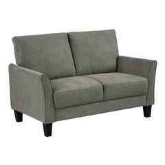 Modern Contemporary Upholstered Loveseat Brown Gray Plush Seat Comfort Durable Solid Wood Living Room Furniture 1pc