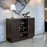 Hazen Espresso Finish Wine Cabinet II