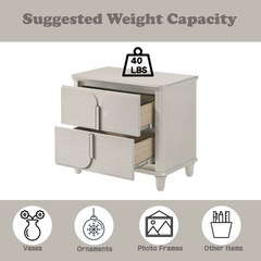 Laveda Pearl White Finish Nightstand