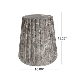 Outdoor Cleme Carved Side Table, Brown