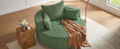360° Swivel Chair Accent Barrel Chair Swivel Round Sofa Chair with 3 Removable Pillows for Living Room, Bedroom, Office and Hotel, Green