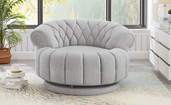 Swivel Accent Chair 360°Swivel Chair Sofa Barrel Swivel Chair Round Club Chair for Living Room and Bedroom, Grey