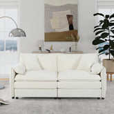 Oversized Chenille Loveseat Sofa, Oversized 2-Seater Small Cloud Couch, Modern Comfy Deep Seat Love Seat for Living Room Bedroom Office Apartment,DIY Combination,Chenille,Beige