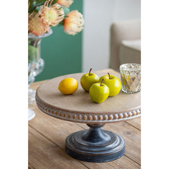 D14x7.5" Wooden Display Stand with Beaded Trim