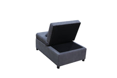 Folding Ottoman Sofa Bed Dark Gray