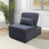 Folding Ottoman Sofa Bed Dark Gray