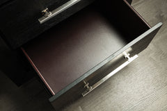 Contemporary Style 1pc Nightstand Chrome Legs Soft Closing English Dovetail Drawers Metal Handles Black Finish Bedroom Furniture
