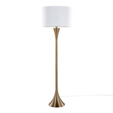Lenuxe 65" Contemporary Metal Floor Lamp in Matte Golden Bronze Metal and White Linen from Grandview Gallery by LumiSource
