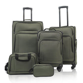 SoftshellLuggage Expandable 3 Piece Set Suitcase with Duffel Bag Softside Lightweight Luggage Travel Set