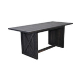 70.87" Farmhouse Large Dining Table for 6-8 People, Rectangular Wood Dining Table, Rustic Kitchen Dinner Table with X Solid Legs for Dining Room & Living Room, Gray
