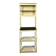 23.62" White and Black color Bakers Rack for Kitchen with Storage, Coffee Bar, 5-Tier Kitchen Shelves, Microwave Stand