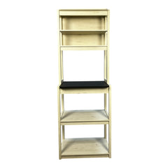 23.62" White and Black color Bakers Rack for Kitchen with Storage, Coffee Bar, 5-Tier Kitchen Shelves, Microwave Stand