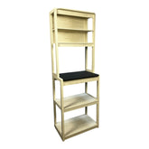 23.62" White and Black color Bakers Rack for Kitchen with Storage, Coffee Bar, 5-Tier Kitchen Shelves, Microwave Stand